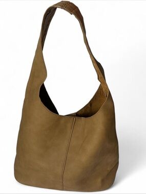Vintage HKM Tan Suede Hobo Tote Oversized Shoulder Bag